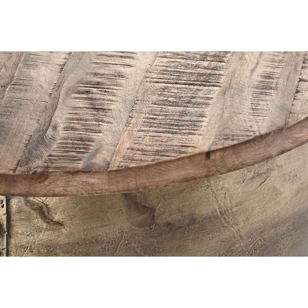 Soffbord DKD Home Decor Glamour Brun Gyllene Metall Mangoträ 68 x 68 x 44 cm - 3