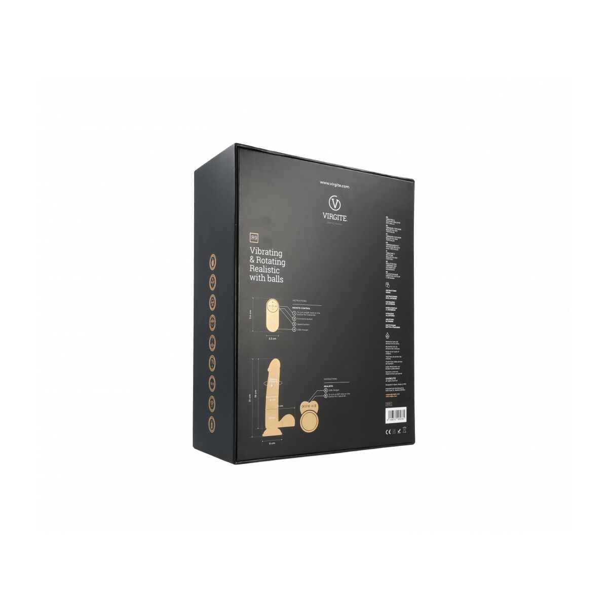 Realistisk dildo Virgite R9 Svart 19 cm - 4