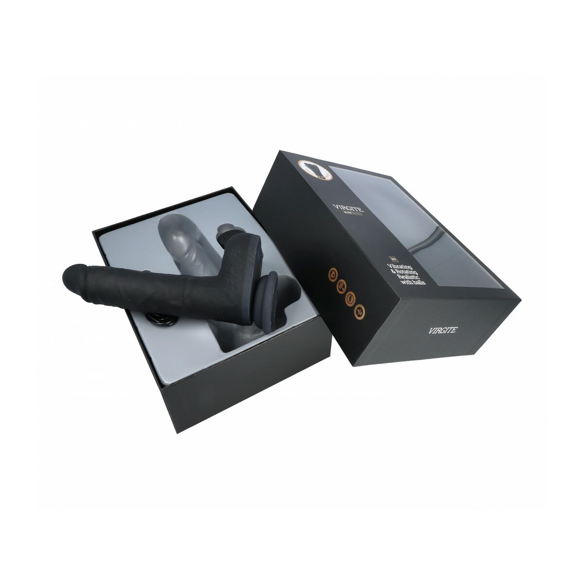 Realistisk dildo Virgite R9 Svart 19 cm - 5