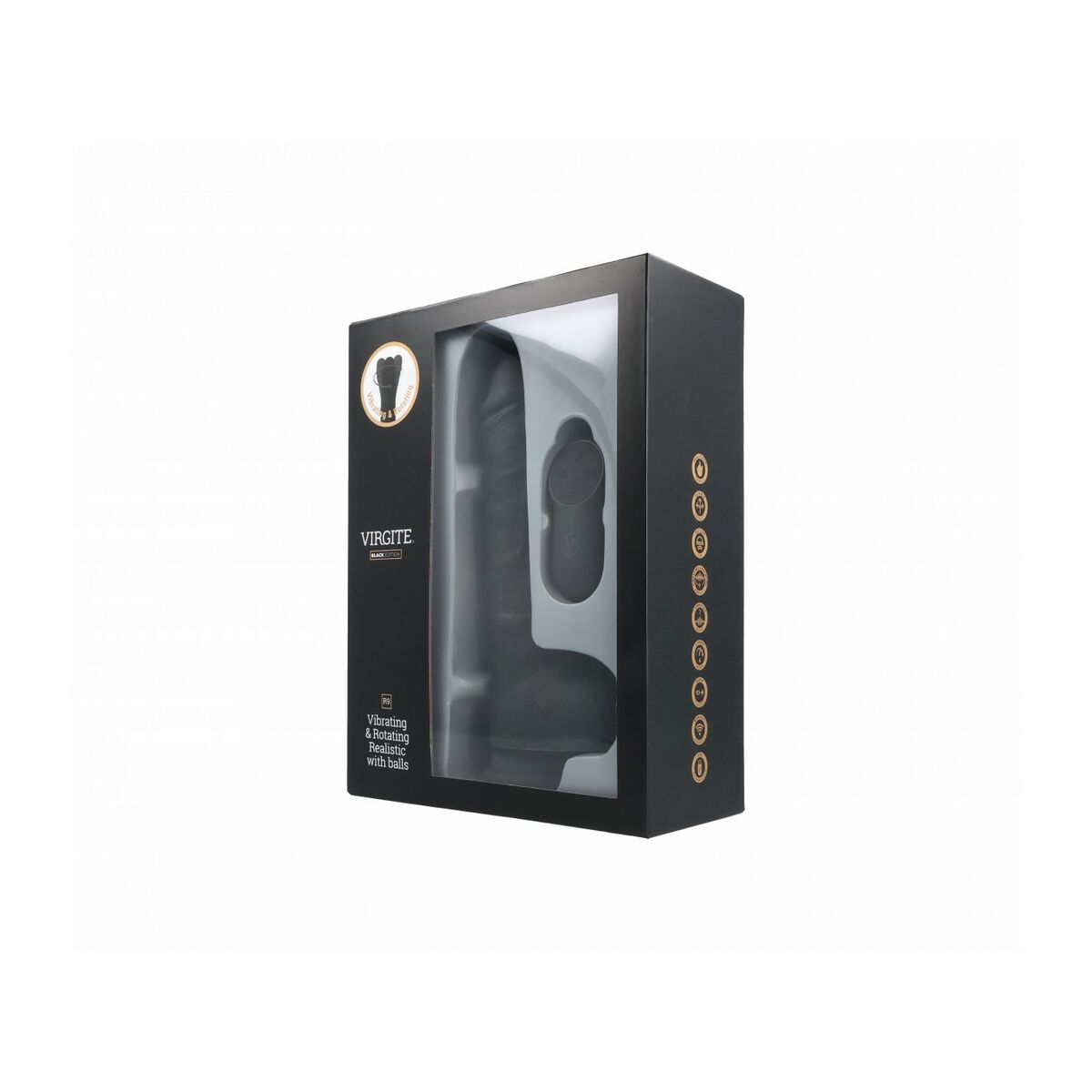 Realistisk dildo Virgite R9 Svart 19 cm - 3