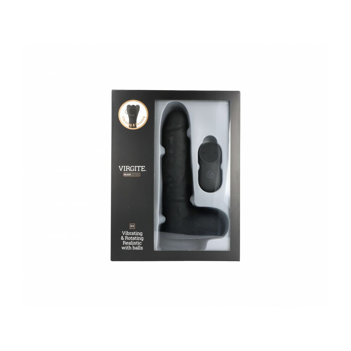 Realistisk dildo Virgite R9 Svart 19 cm - 2