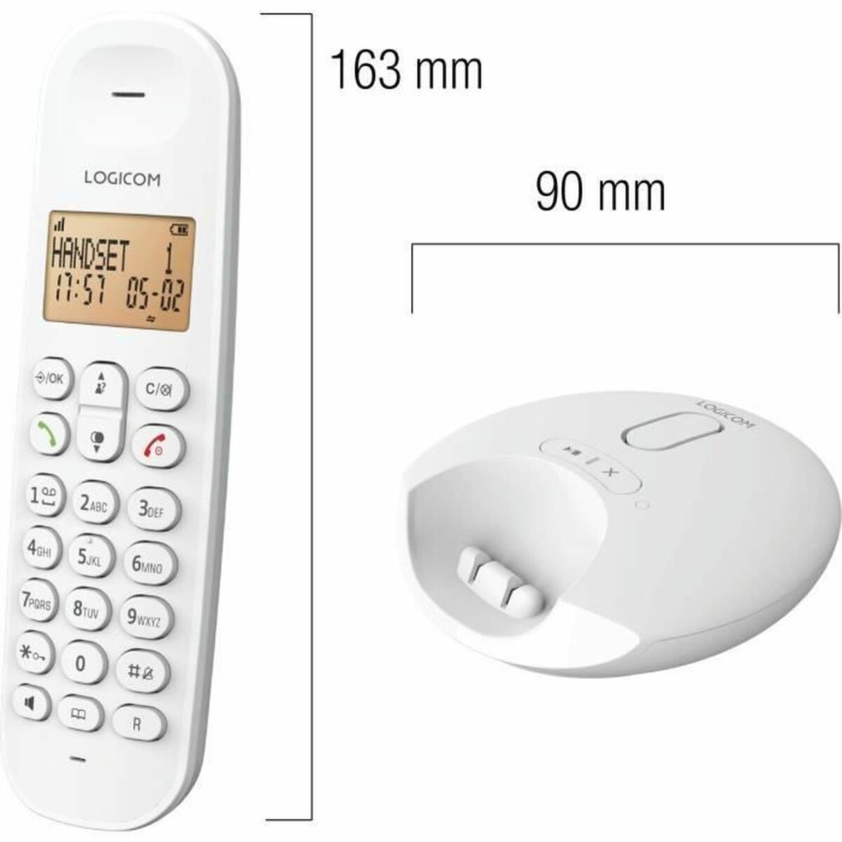 Trådlös Telefon Logicom DECT ILOA 155T SOLO Vit - 2