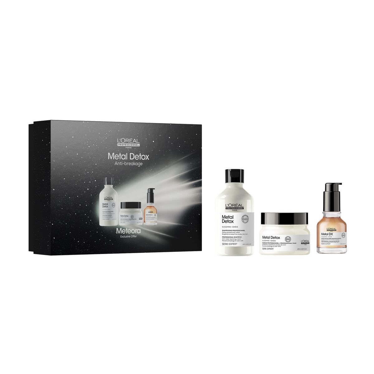 Hårstylingset L'Oreal Professionnel Paris METAL DETOX 3 Delar