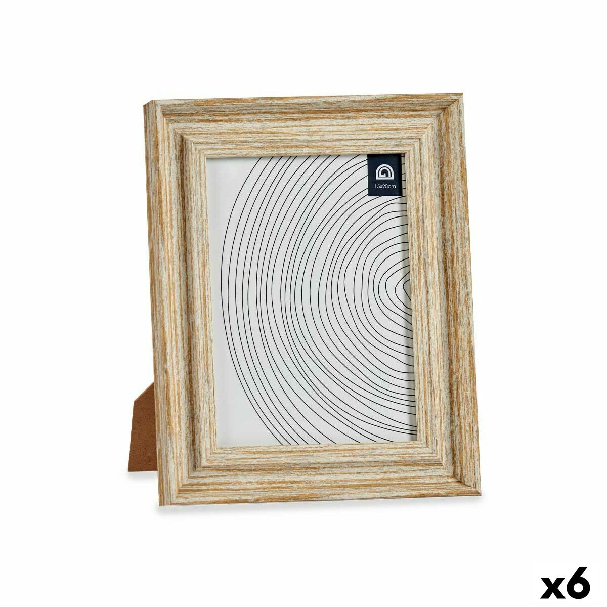 Fotoram Glas Gyllene Trä Brun Plast (21 x 2 x 26 cm) (6 antal)
