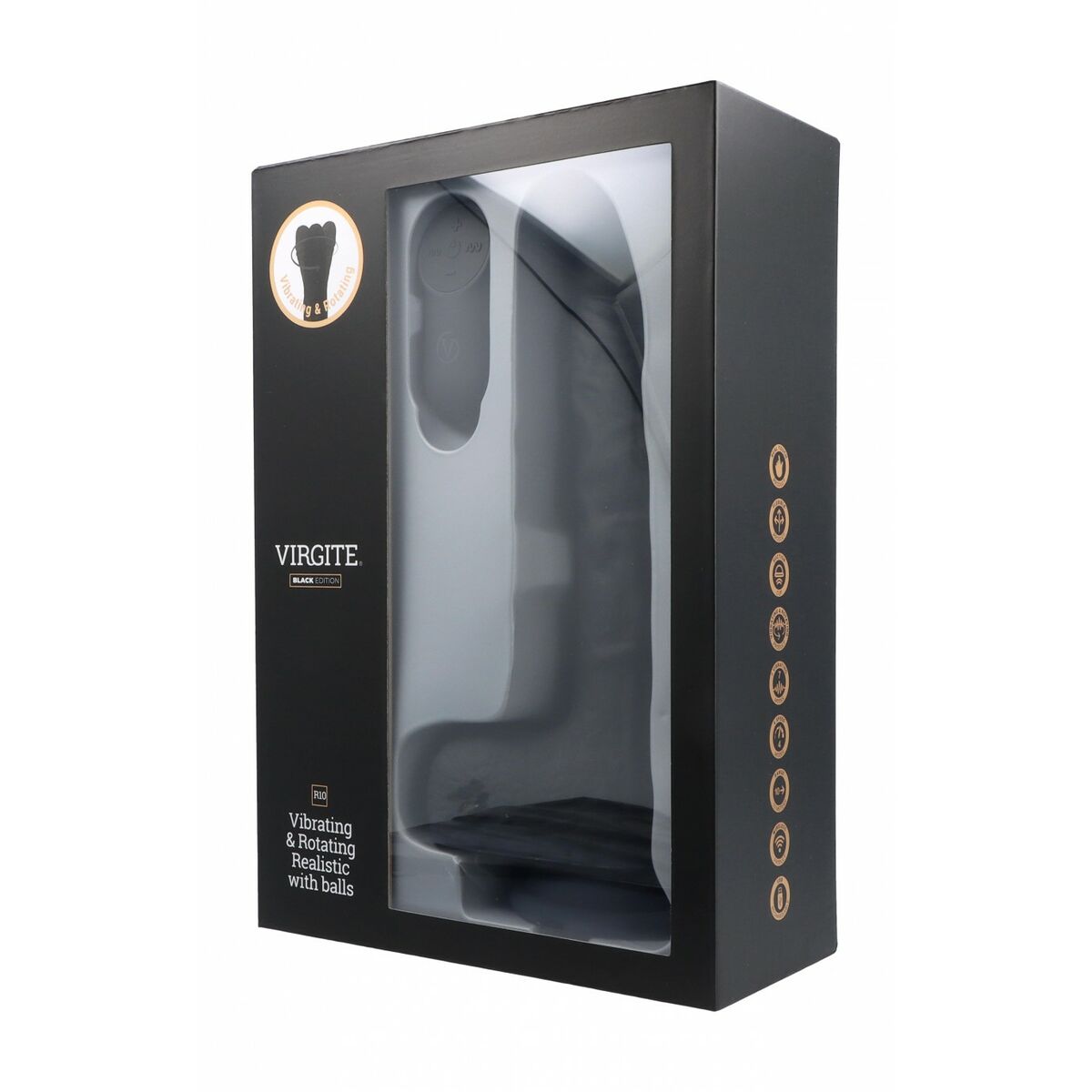 Realistisk dildo Virgite R10 Svart 21 cm - 3