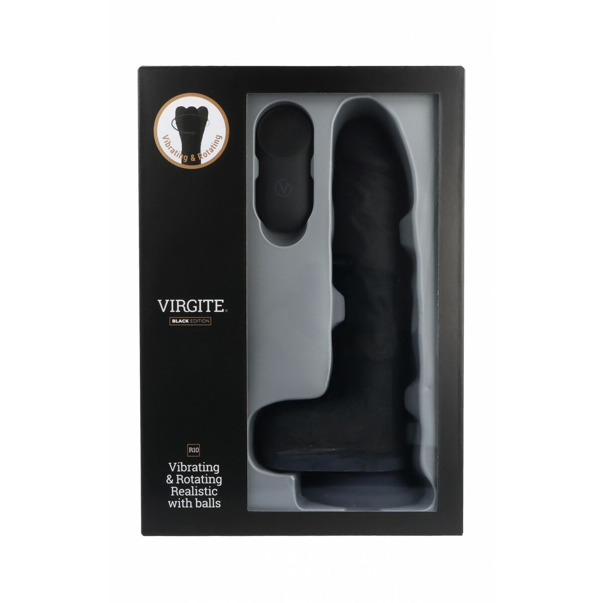 Realistisk dildo Virgite R10 Svart 21 cm - 2