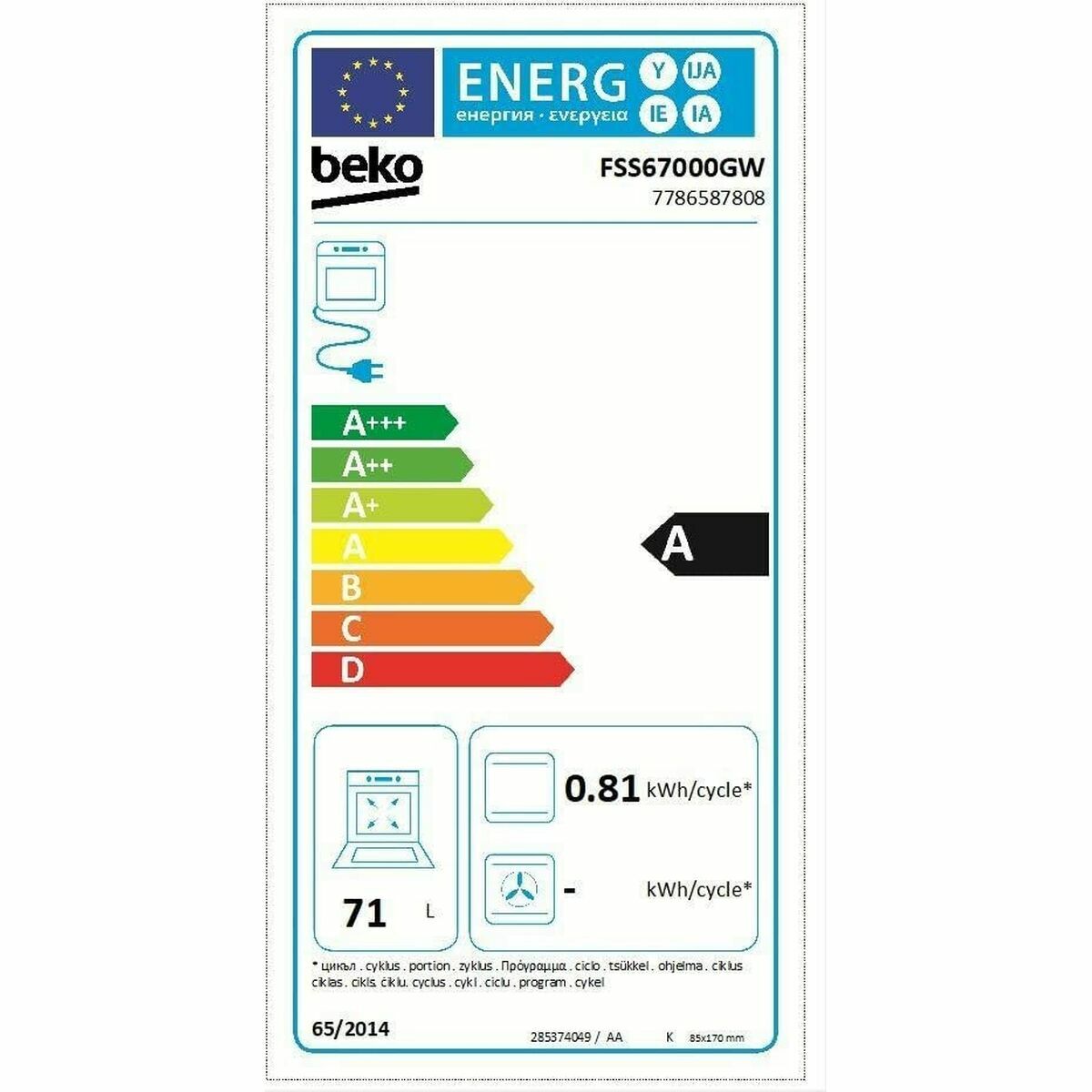 Spis med ugn och keramisk platta BEKO Vit (Renoverade C) - 2