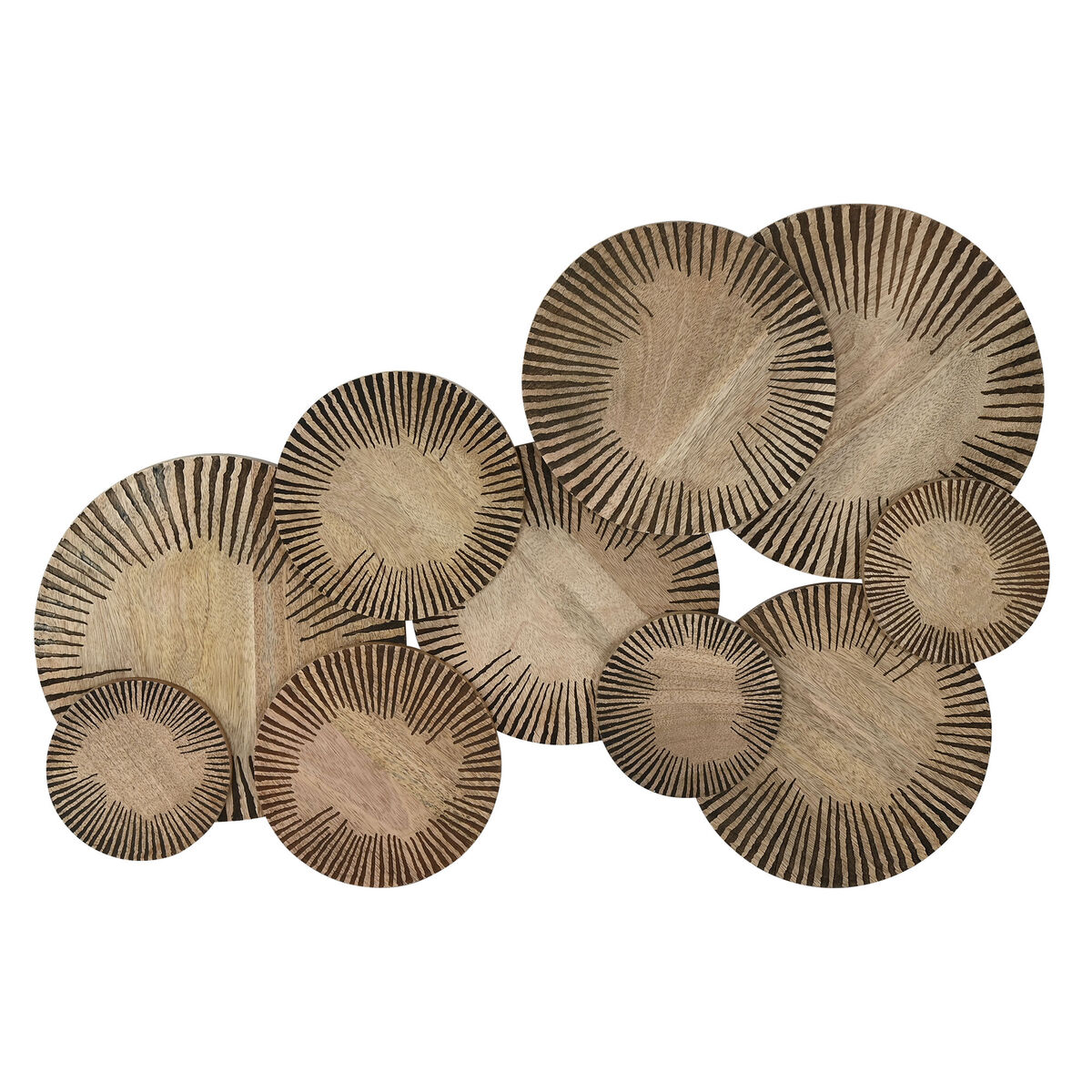 Väggdekoration Home ESPRIT Naturell Modern Cirklar 84 X 4,5 X 56 CM