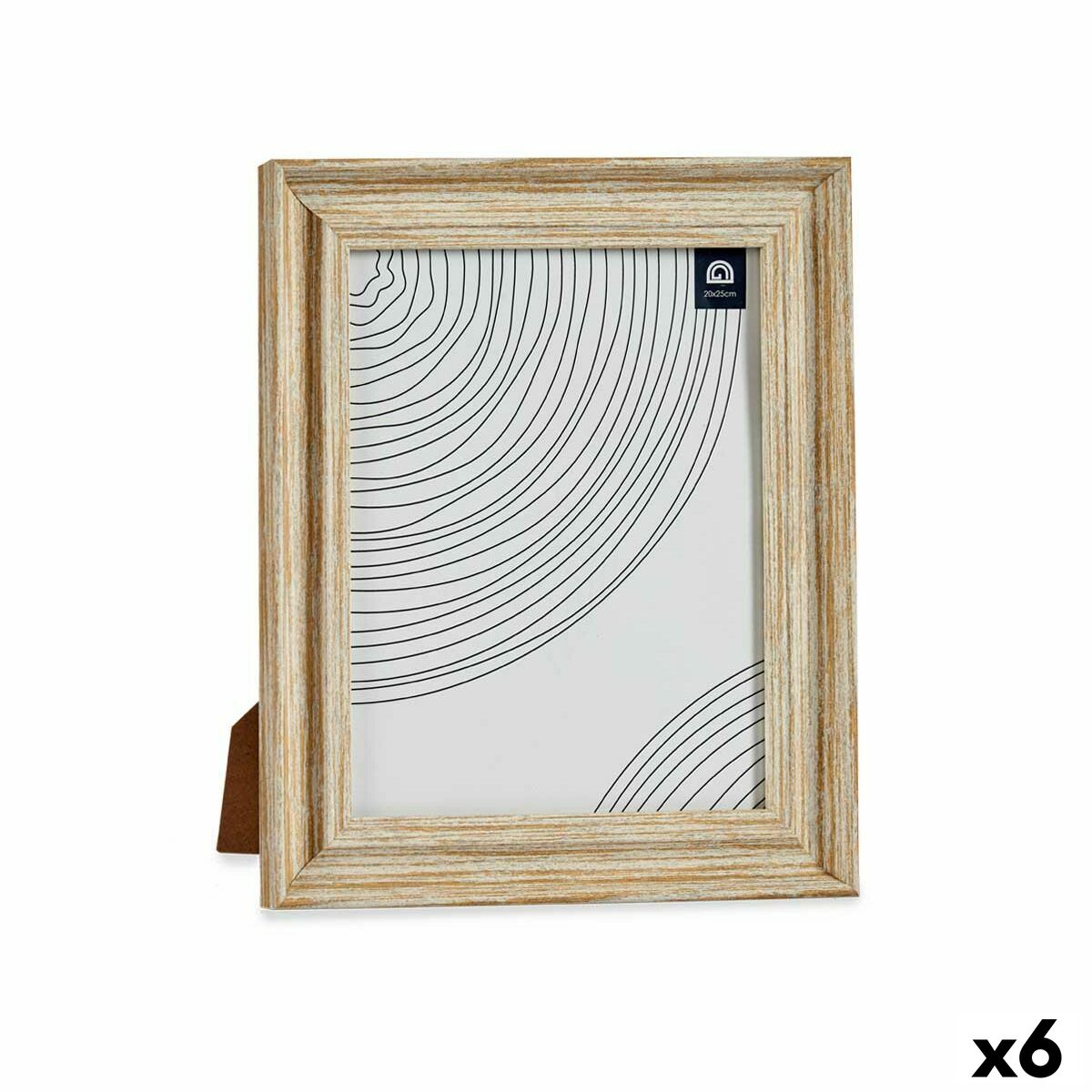 Fotoram Gift Decor Brun Gyllene Trä Glas Plast (6 antal)