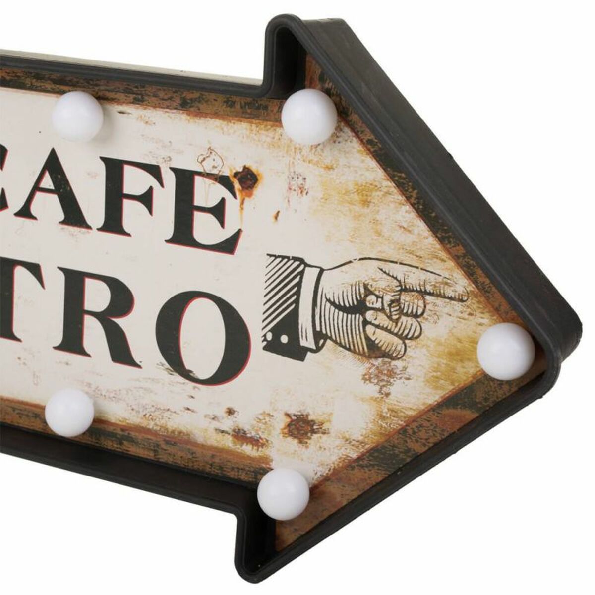 Väggplatta Alexandra House Living Le Cafe Bistro Vit Järn 27 x 5 x 65 cm Belysning - 3