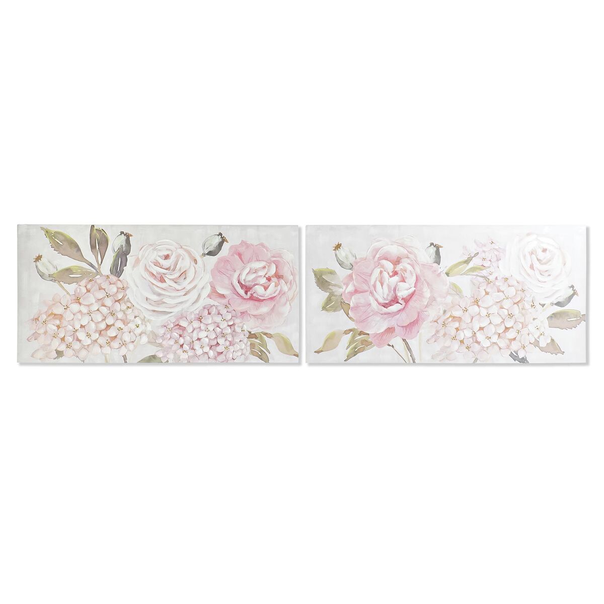 Tavla DKD Home Decor 120 x 3 x 60 cm Virágok Shabby Chic (2 antal) - 4