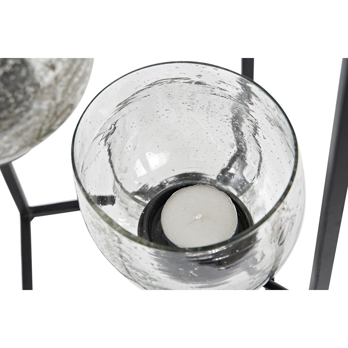 Ljusstakar DKD Home Decor Glas Svart Transparent 18 x 18 x 76 cm Järn - 3