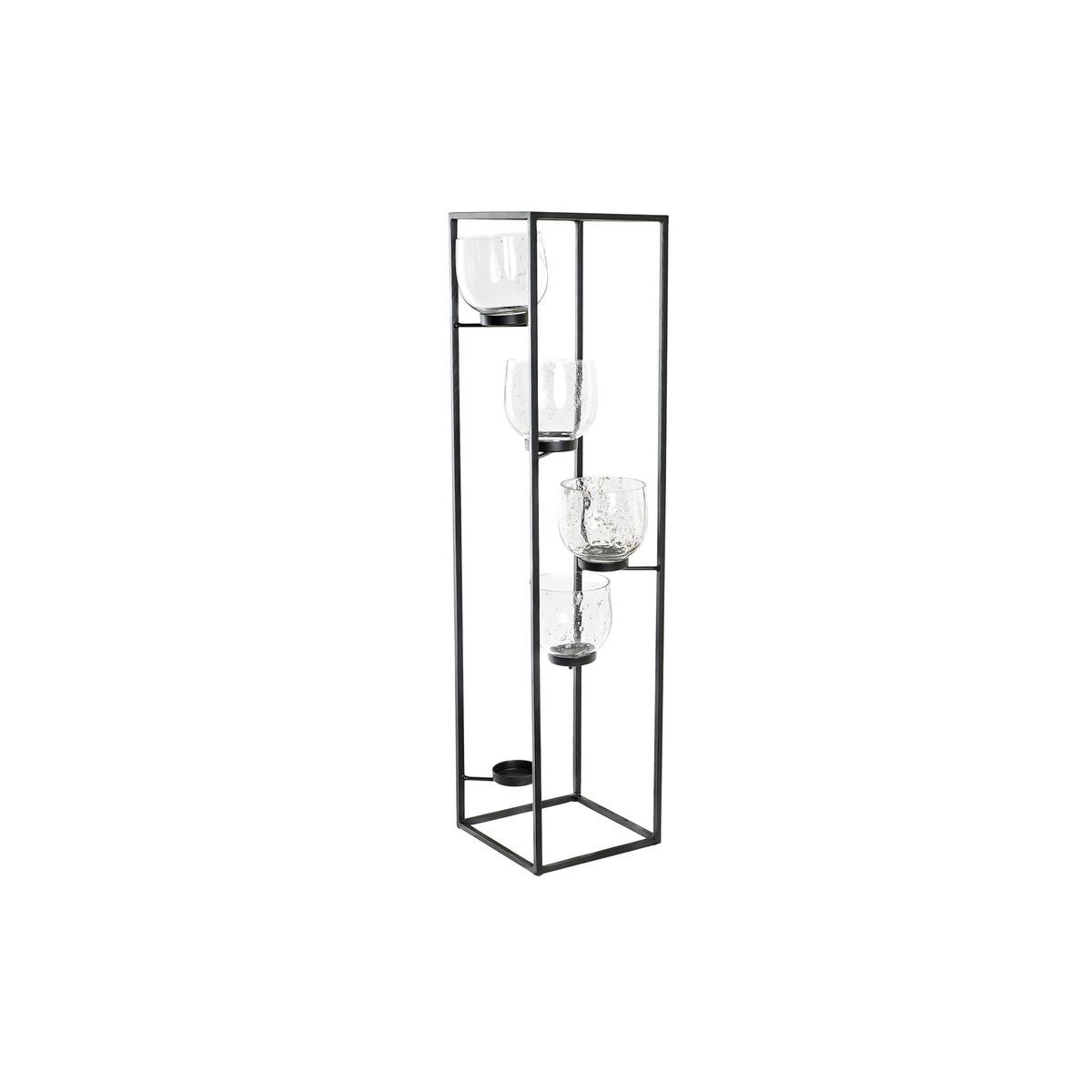 Ljusstakar DKD Home Decor Glas Svart Transparent 18 x 18 x 76 cm Järn - 5
