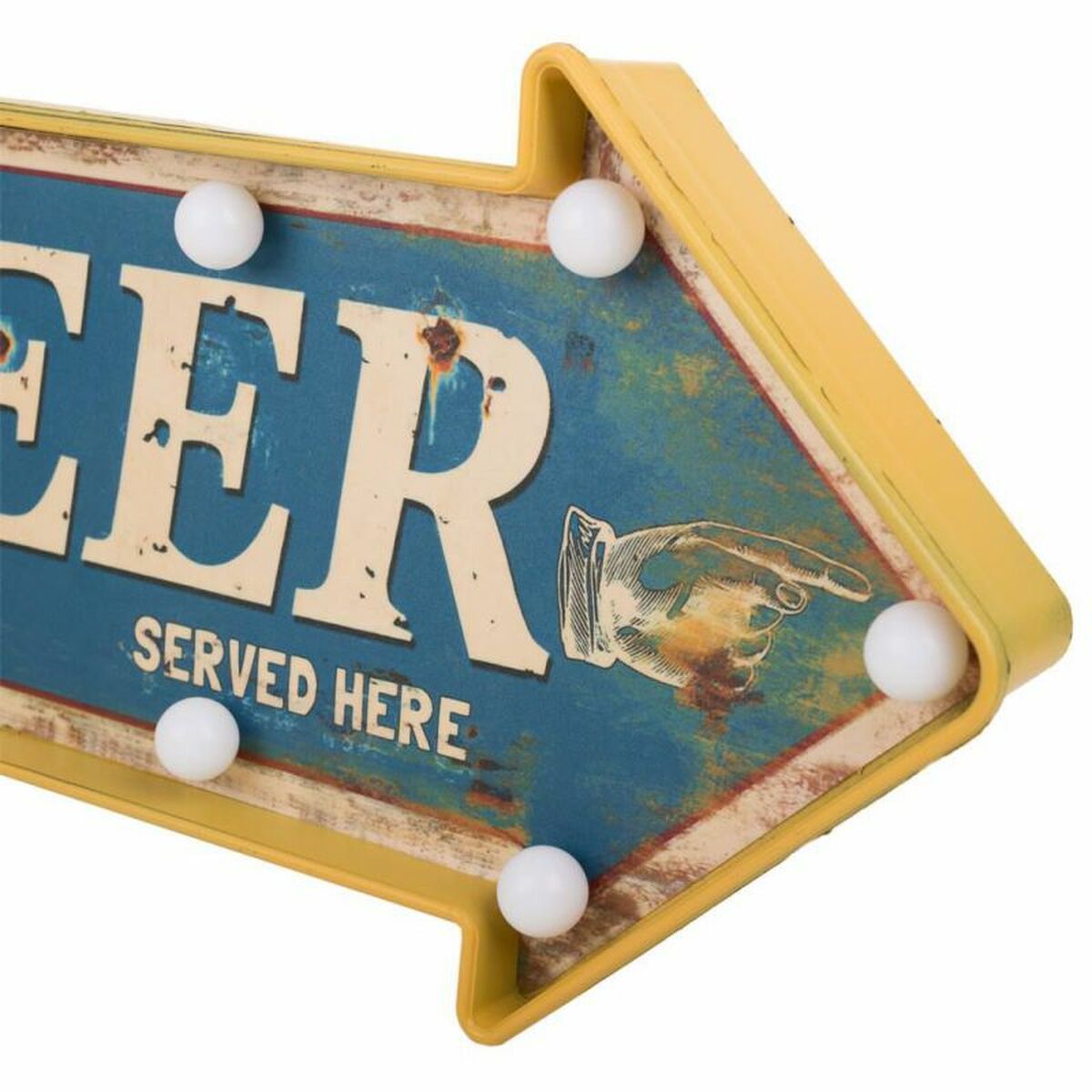 Väggplatta Alexandra House Living Beer Blå Järn 27 x 5 x 65 cm Belysning - 3