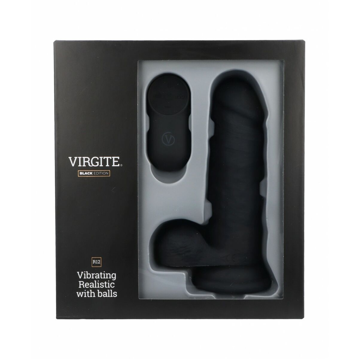 Realistisk dildo Virgite R12 Svart 14,4 cm - 3