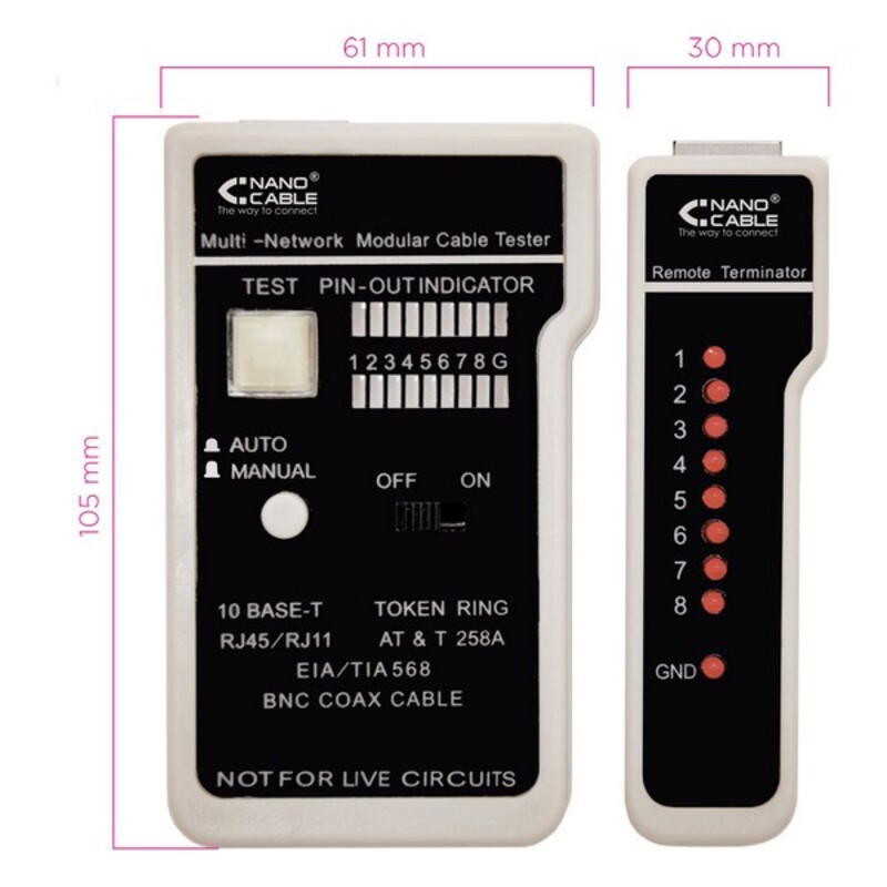 Nätkabel UTP Styv Kategori 6 RJ11/RJ12/RJ45, coaxial NANOCABLE 10.31.0303 - 4