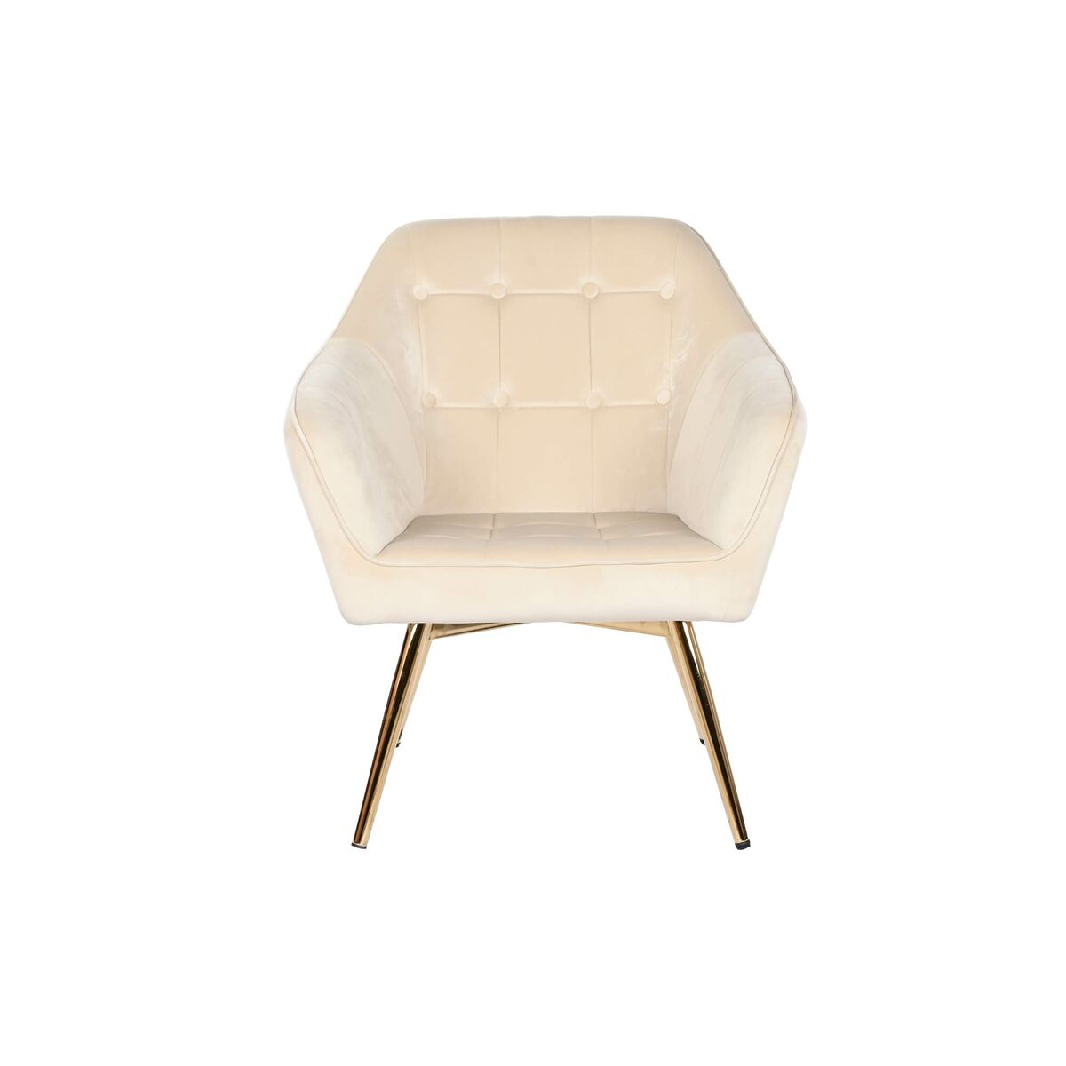 Fåtölj DKD Home Decor Kräm Gyllene Metall 74 x 74 x 90 cm - 5