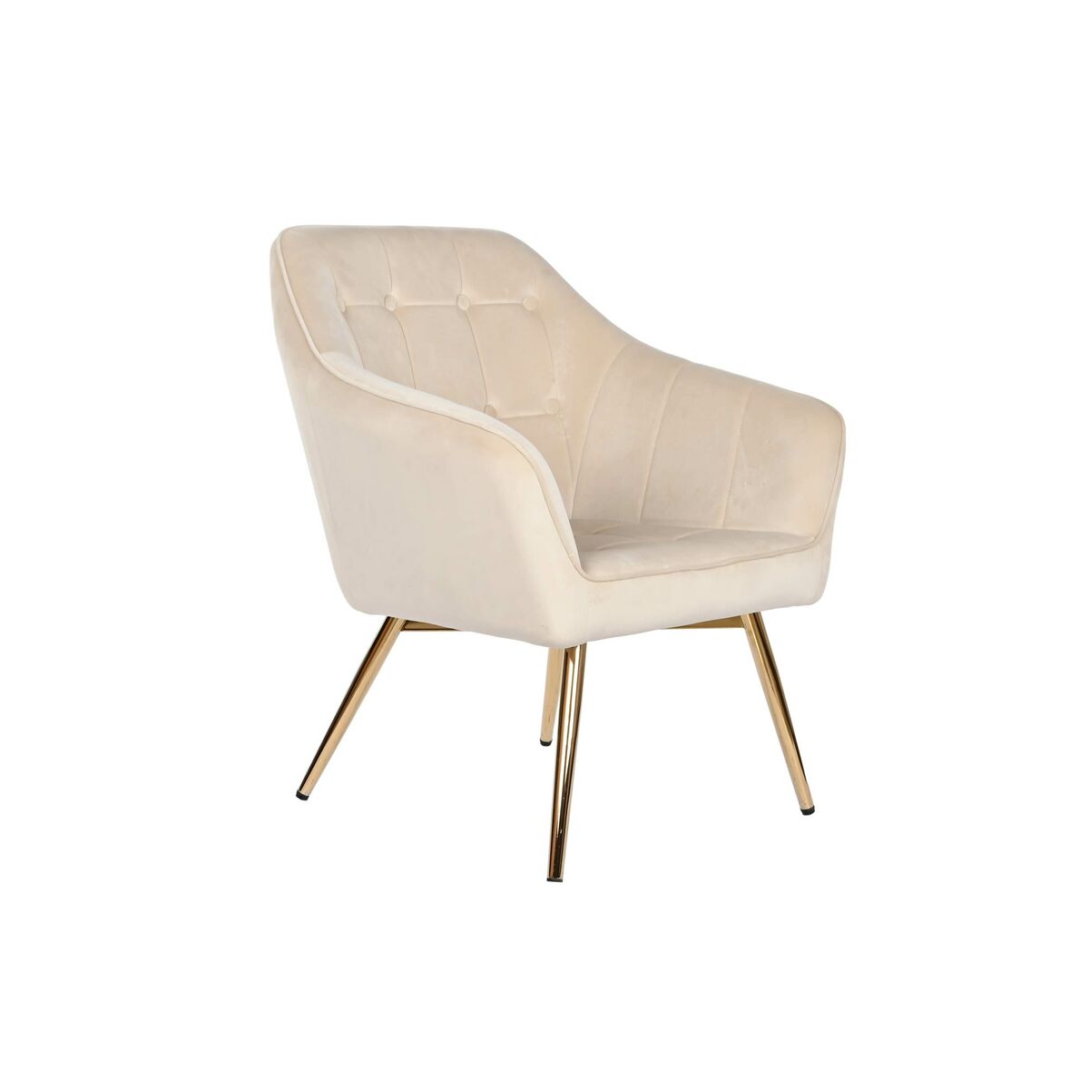 Fåtölj DKD Home Decor Kräm Gyllene Metall 74 x 74 x 90 cm