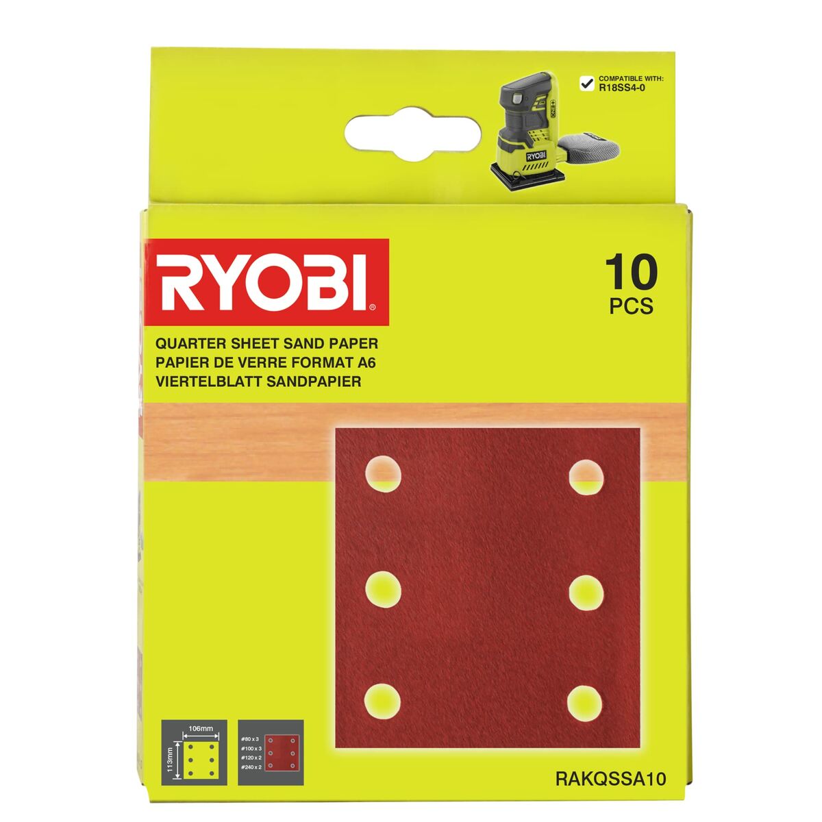 Sandpappersark Ryobi RAKQSSA10 - 2