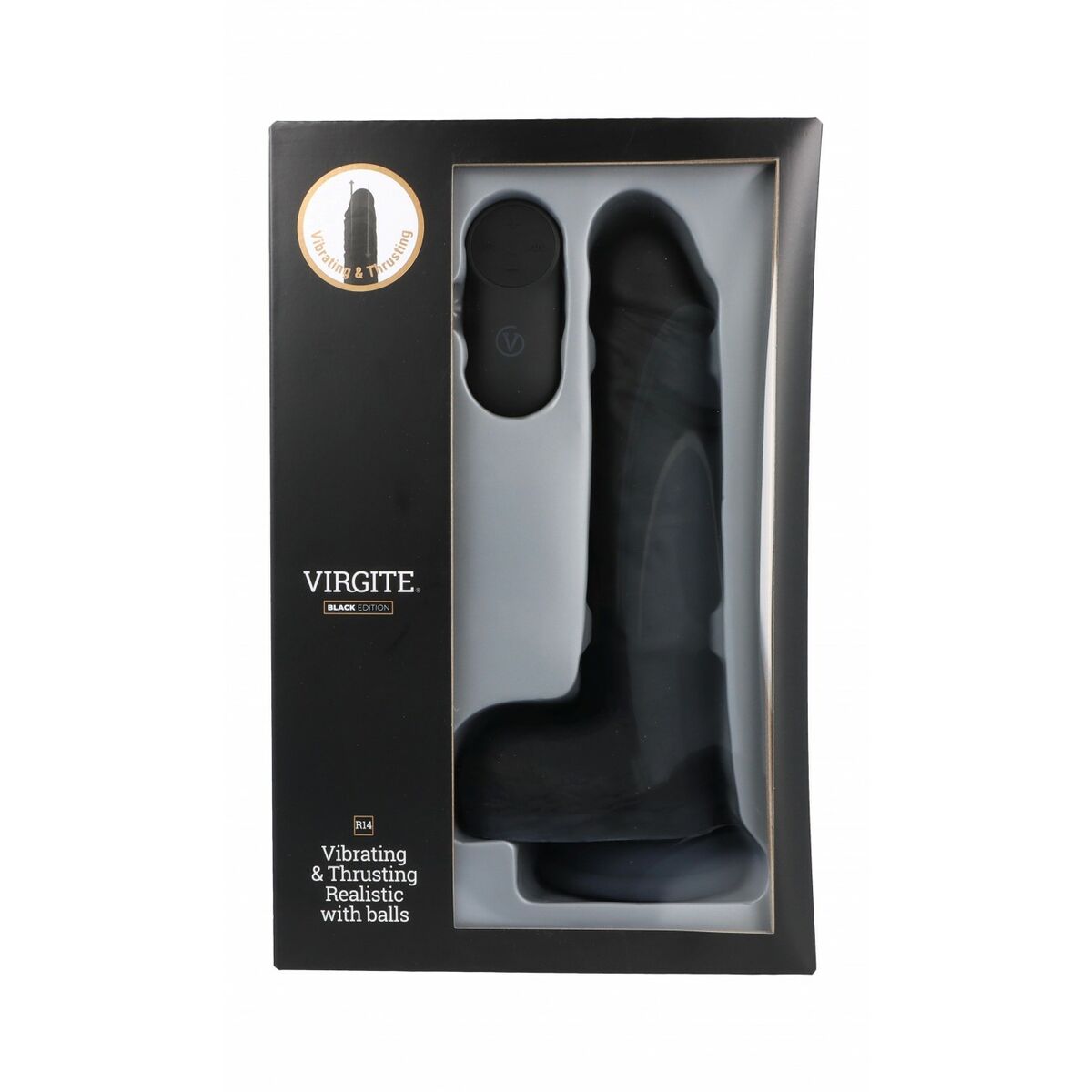 Realistisk dildo Virgite R14 Svart 23 cm - 2