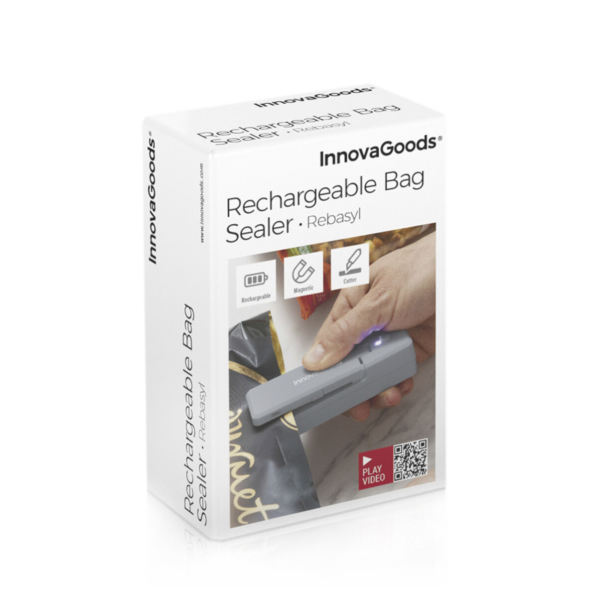 Magnetisk uppladdningsbar påsförseglare med skärare Rebasyl InnovaGoods - 4