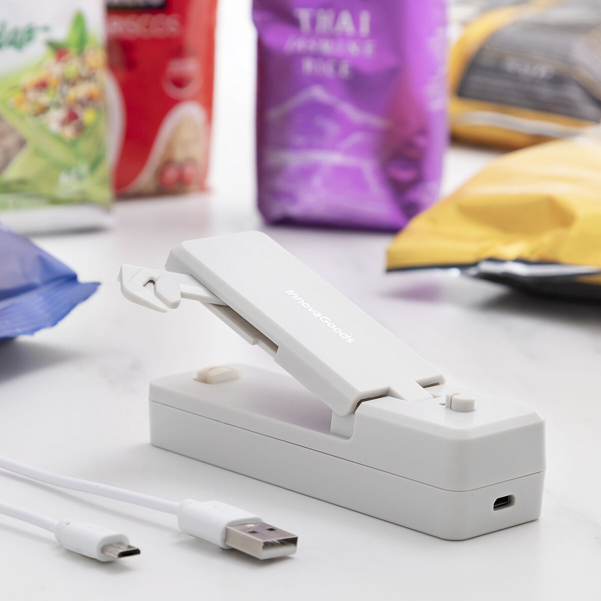 Magnetisk uppladdningsbar påsförseglare med skärare Rebasyl InnovaGoods - 19