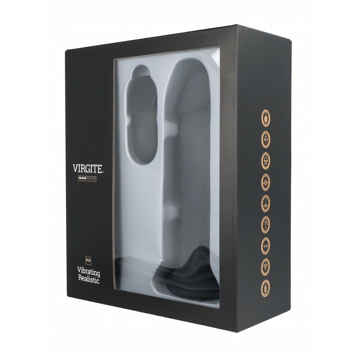 Realistisk dildo Virgite R15 Svart 16,5 cm - 3