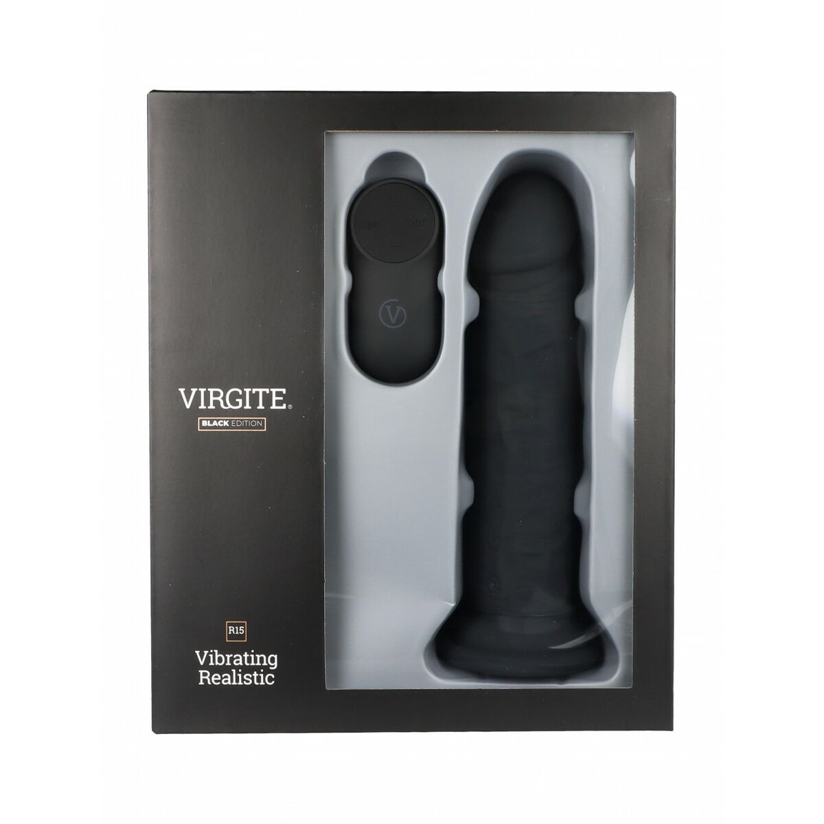 Realistisk dildo Virgite R15 Svart 16,5 cm - 2