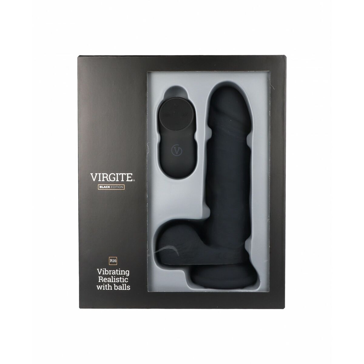 Realistisk dildo Virgite R16 Svart 16 cm - 2