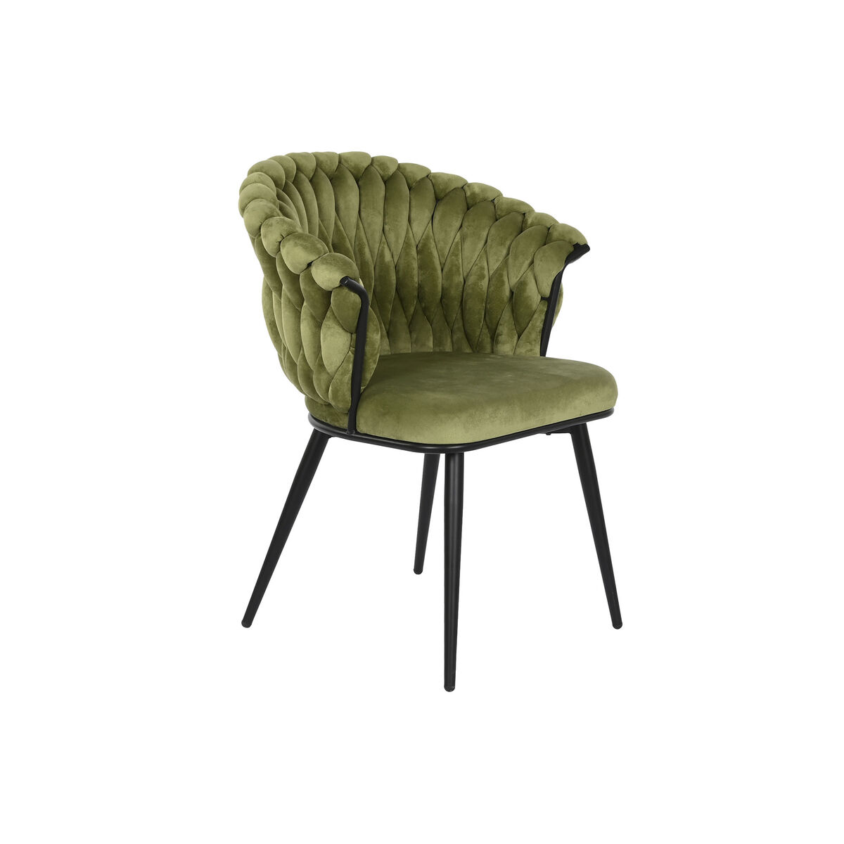 Stol DKD Home Decor Svart Grön Polyester Sammet Metall 66 x 60 x 84 cm - 6
