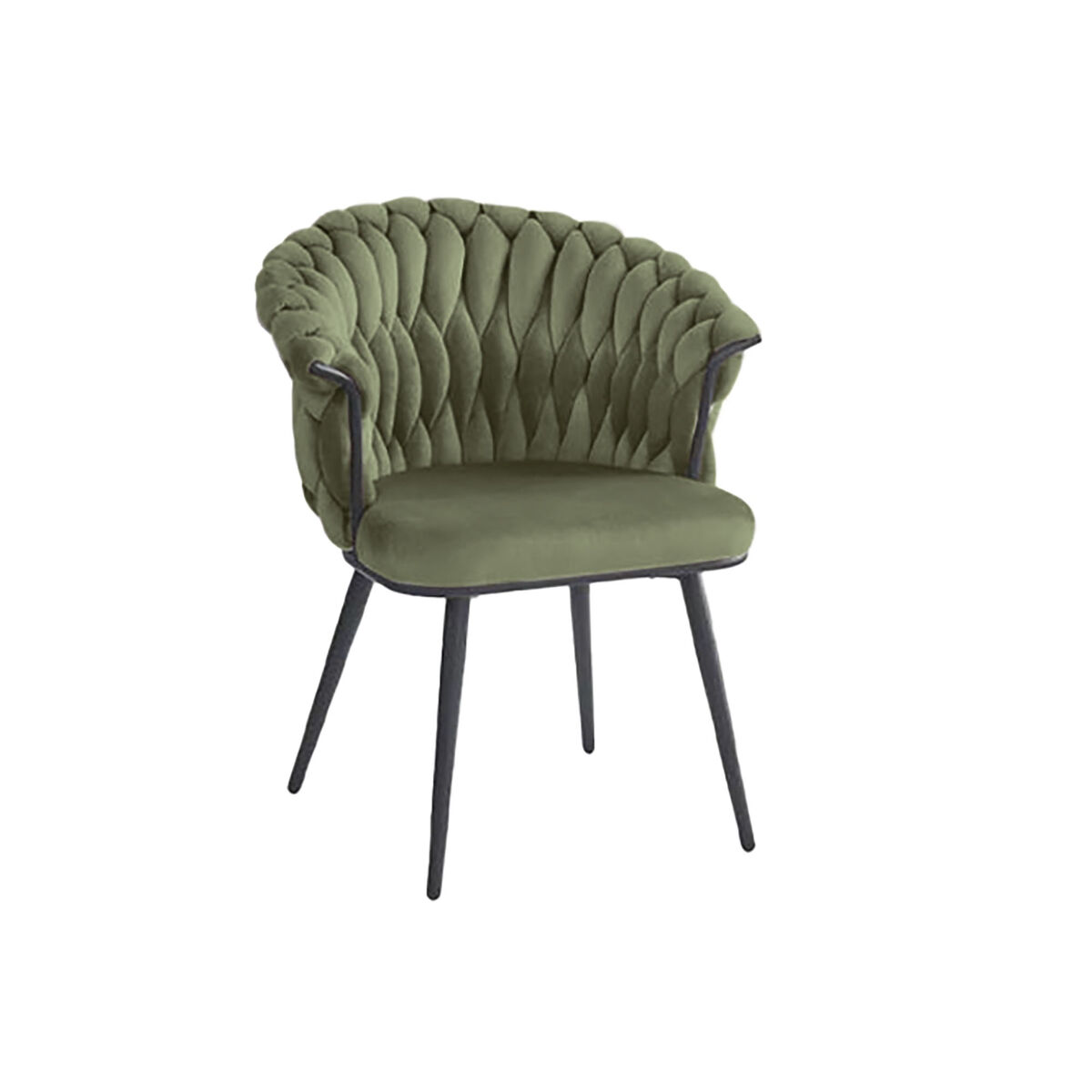 Stol DKD Home Decor Svart Grön Polyester Sammet Metall 66 x 60 x 84 cm