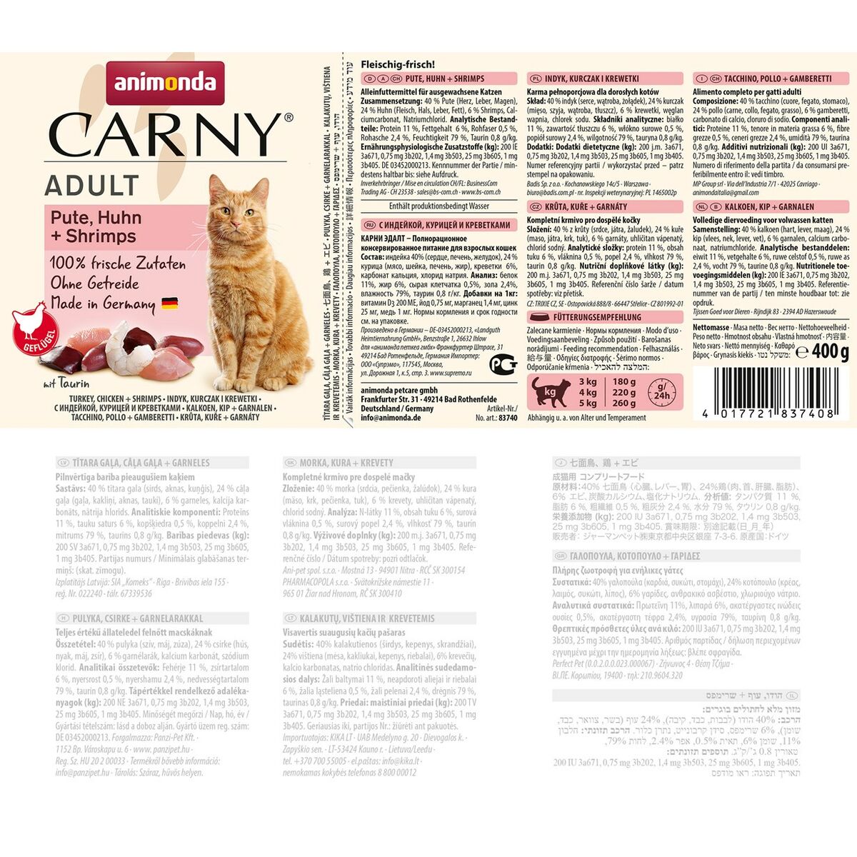 Kattmat Animonda Carny Kyckling Kalkon 400 g - 2