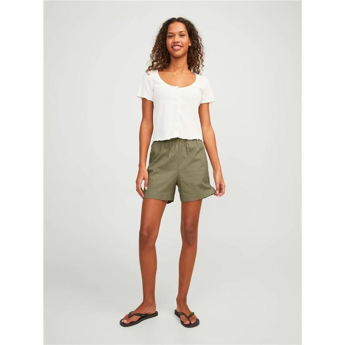 Sportshorts för kvinnor Jack & Jones Grön linne - 3