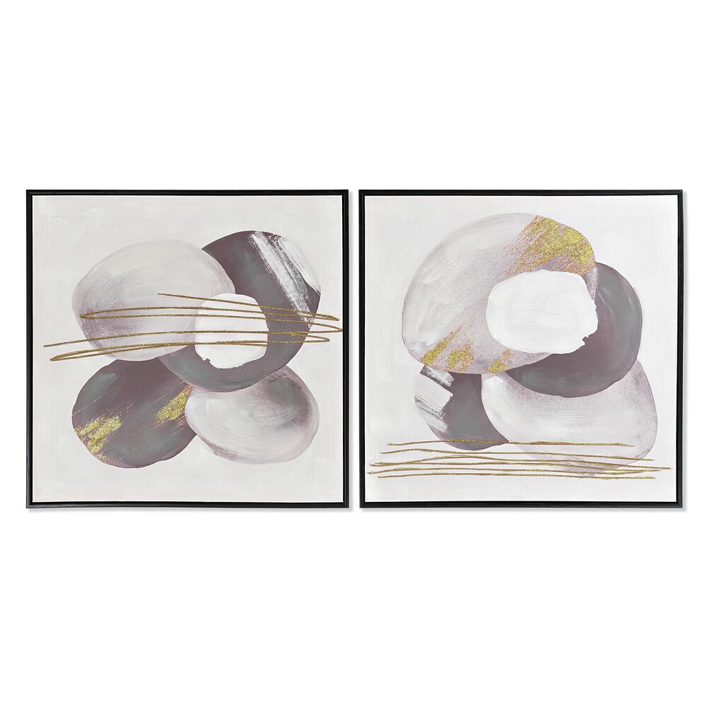 Tavla DKD Home Decor Abstrakt 60 x 3,5 x 60 cm Urban (2 antal)