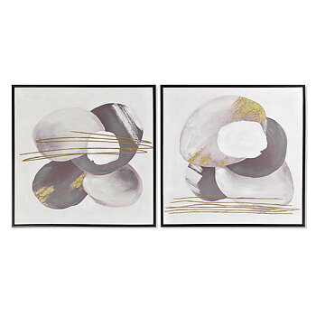 Tavla DKD Home Decor Abstrakt 60 x 3,5 x 60 cm Urban (2 antal)