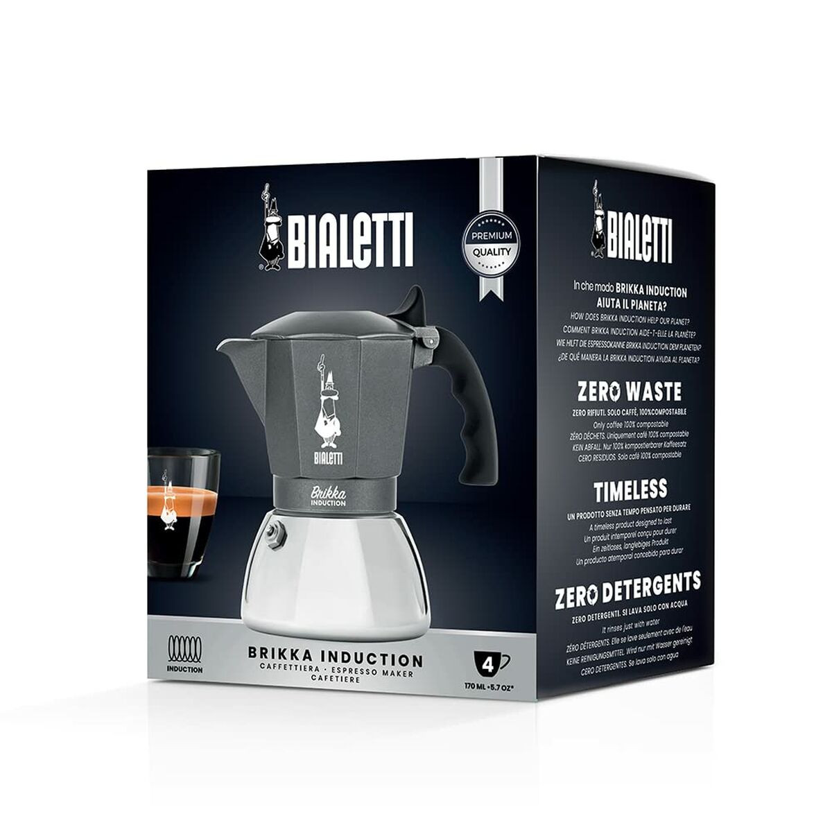 Italiensk Kaffepanna Bialetti Brikka Silvrig Aluminium - 2