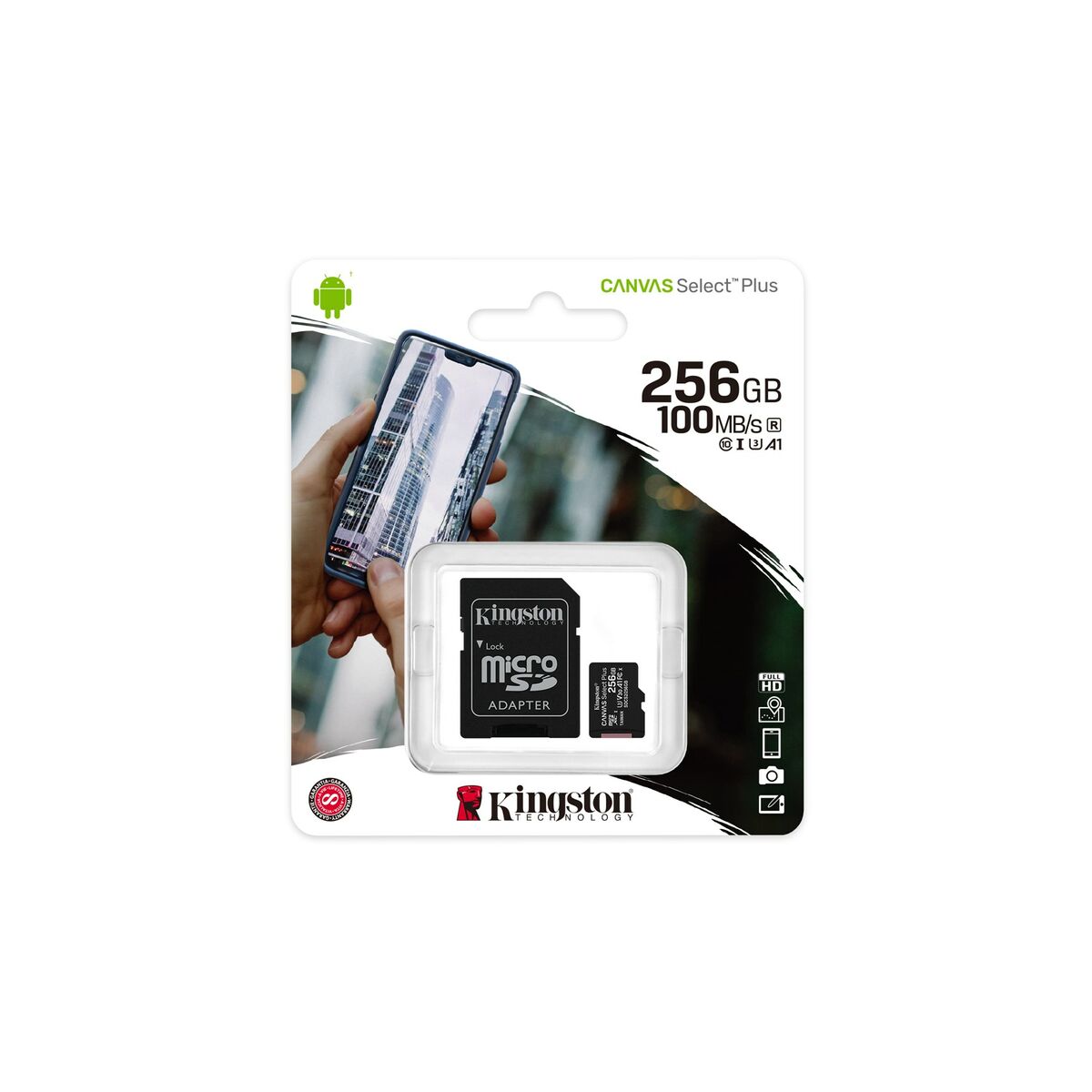 Micro-SD Minneskort med Adapter Kingston Canvas Select Plus 256 GB - 2