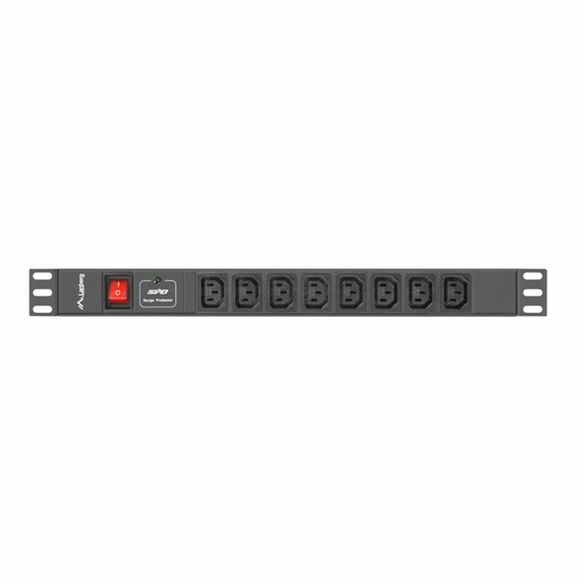 Överspänningsskydd 19" 8 Tomas Schuko med På/Av knapp Lanberg PDU-08I-0200-C20-BK (2 m) - 2