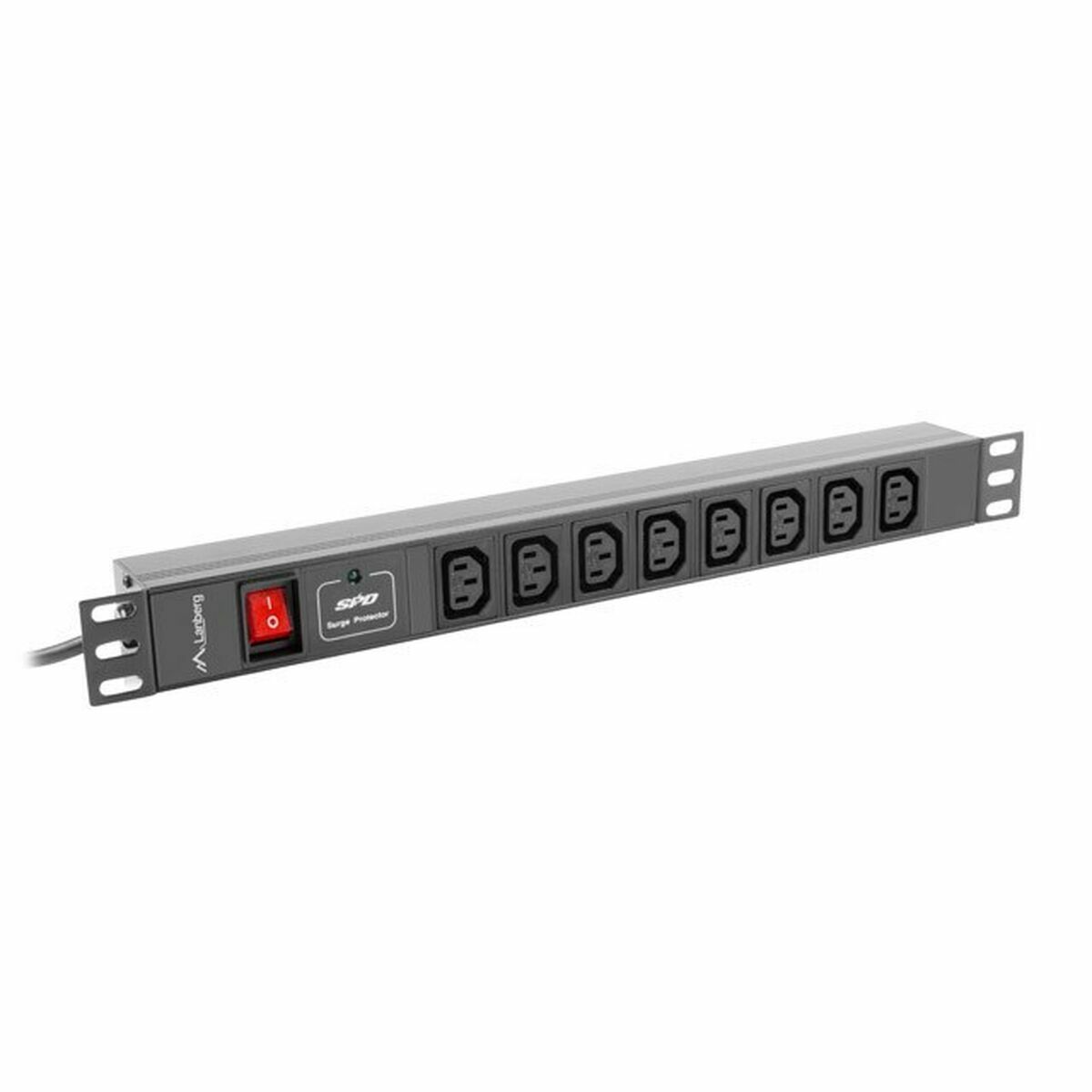Överspänningsskydd 19" 8 Tomas Schuko med På/Av knapp Lanberg PDU-08I-0200-C20-BK (2 m)