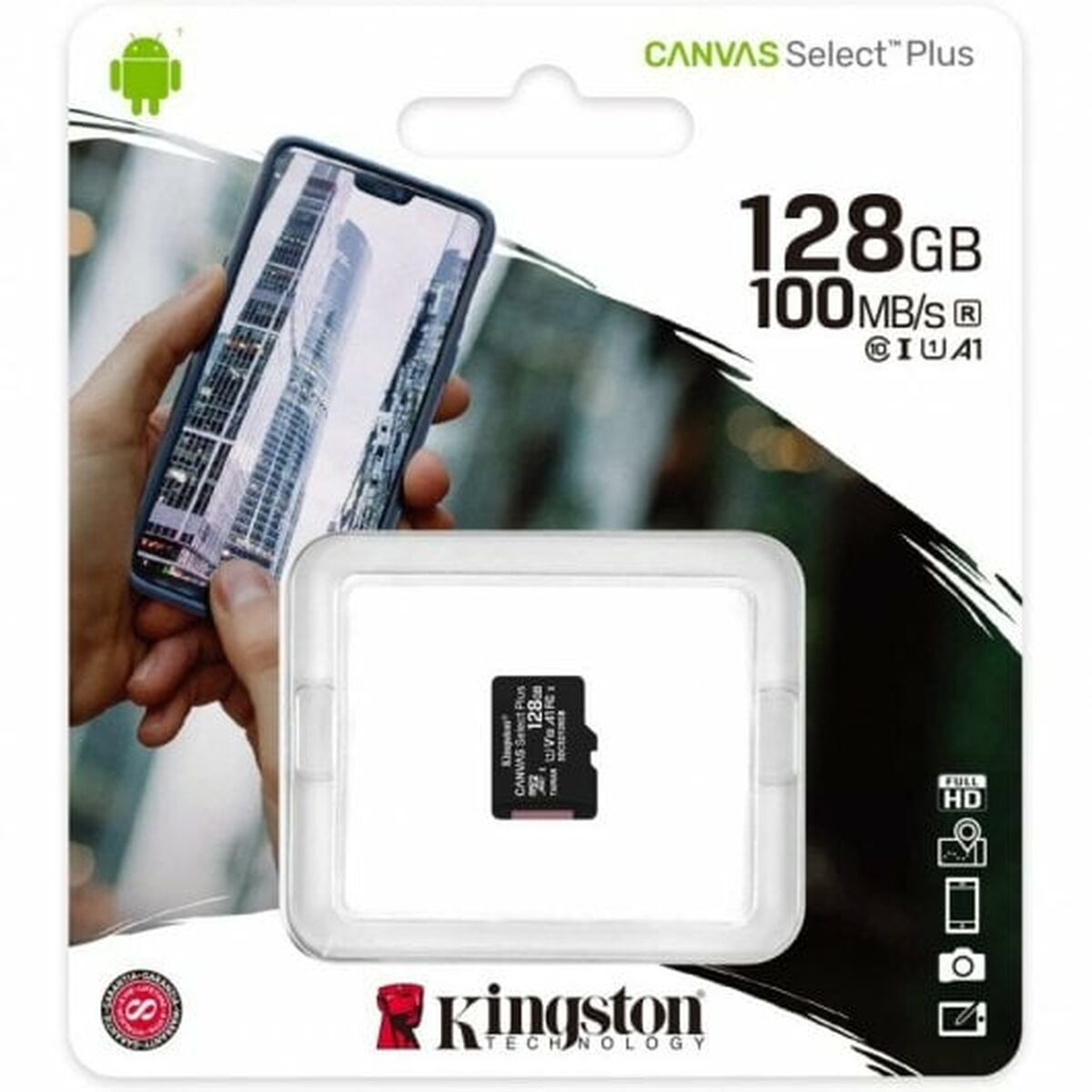 Micro-SD Minneskort med Adapter Kingston Canvas Select Plus 128 GB - 3