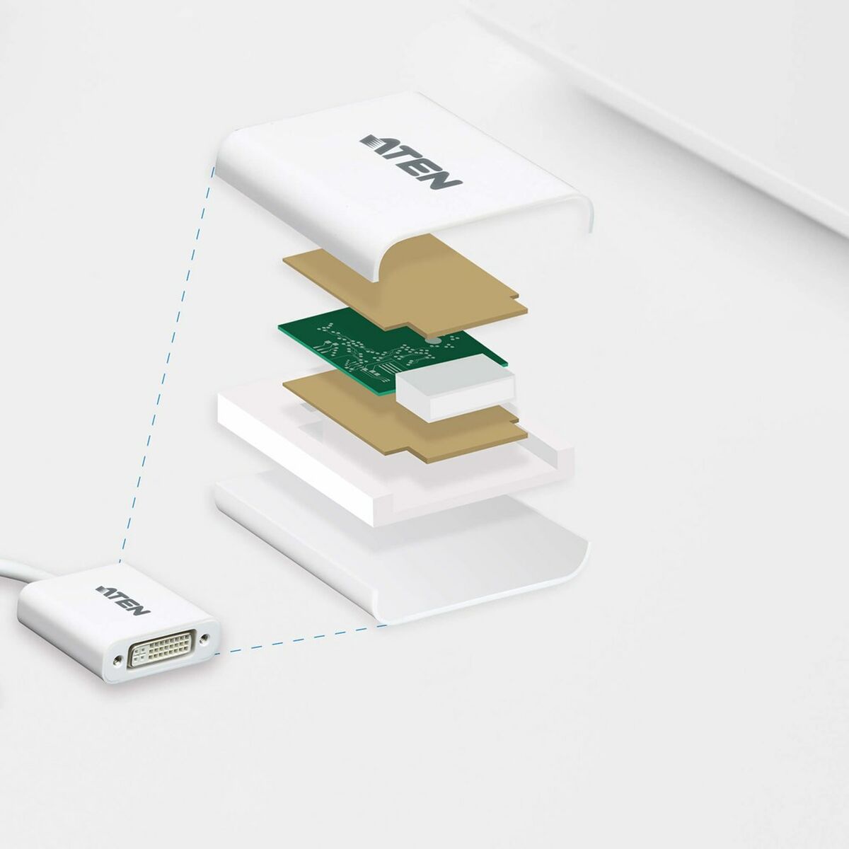 Adapter DisplayPort till DVI Aten VC965-AT Vit - 2