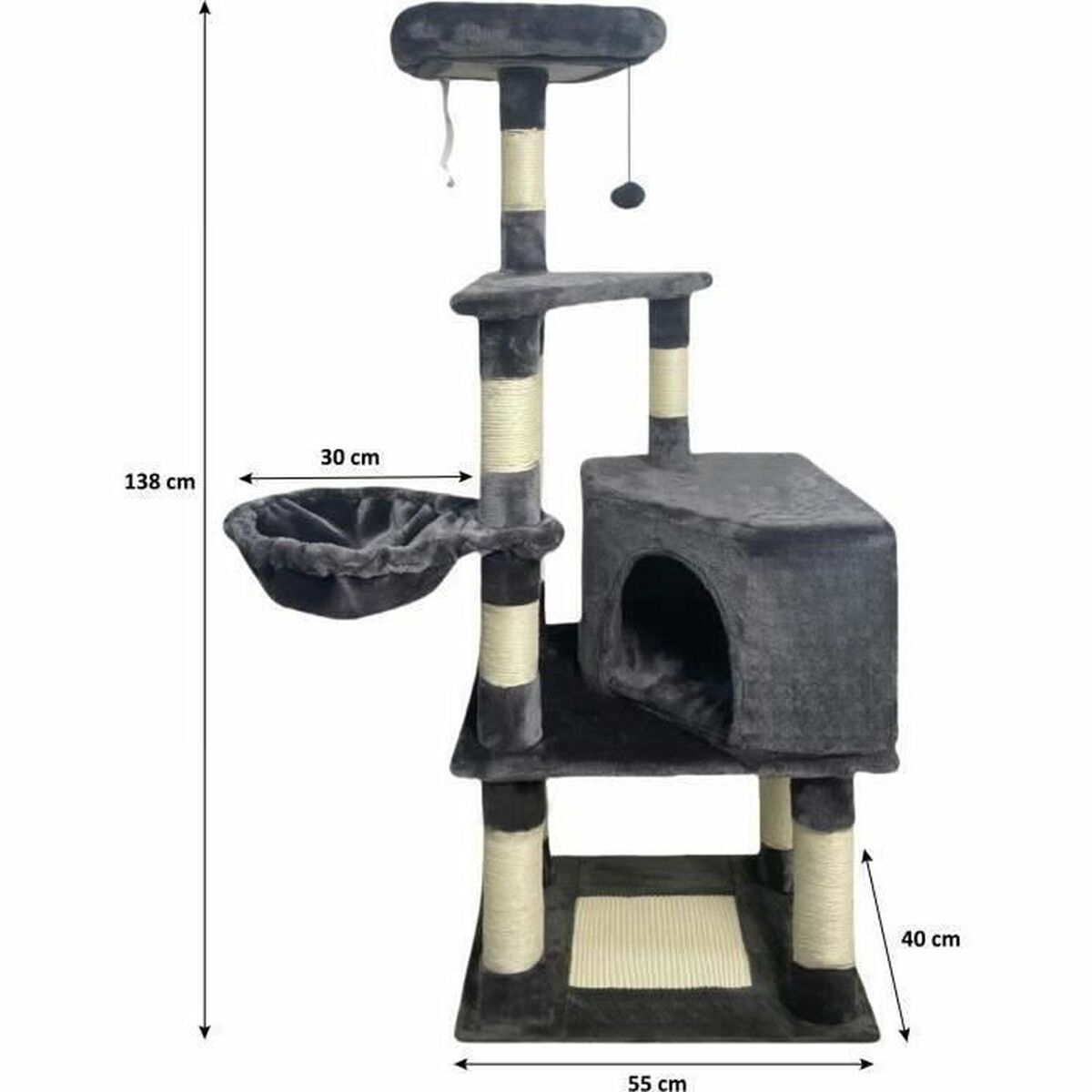 Klösbräda för katter SWIFTY Dark Grå Sisal - 6