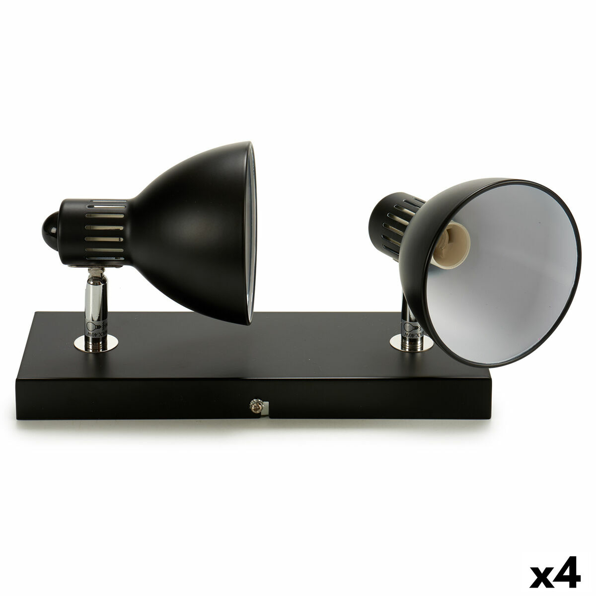 Taklampa Grundig Svart Metall 40 W 15 x 9 x 32 cm E14 (4 antal) - 3