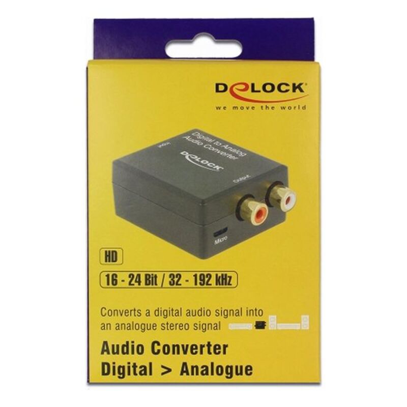 Audiokonverter DELOCK Toslink - RCA Svart - 2