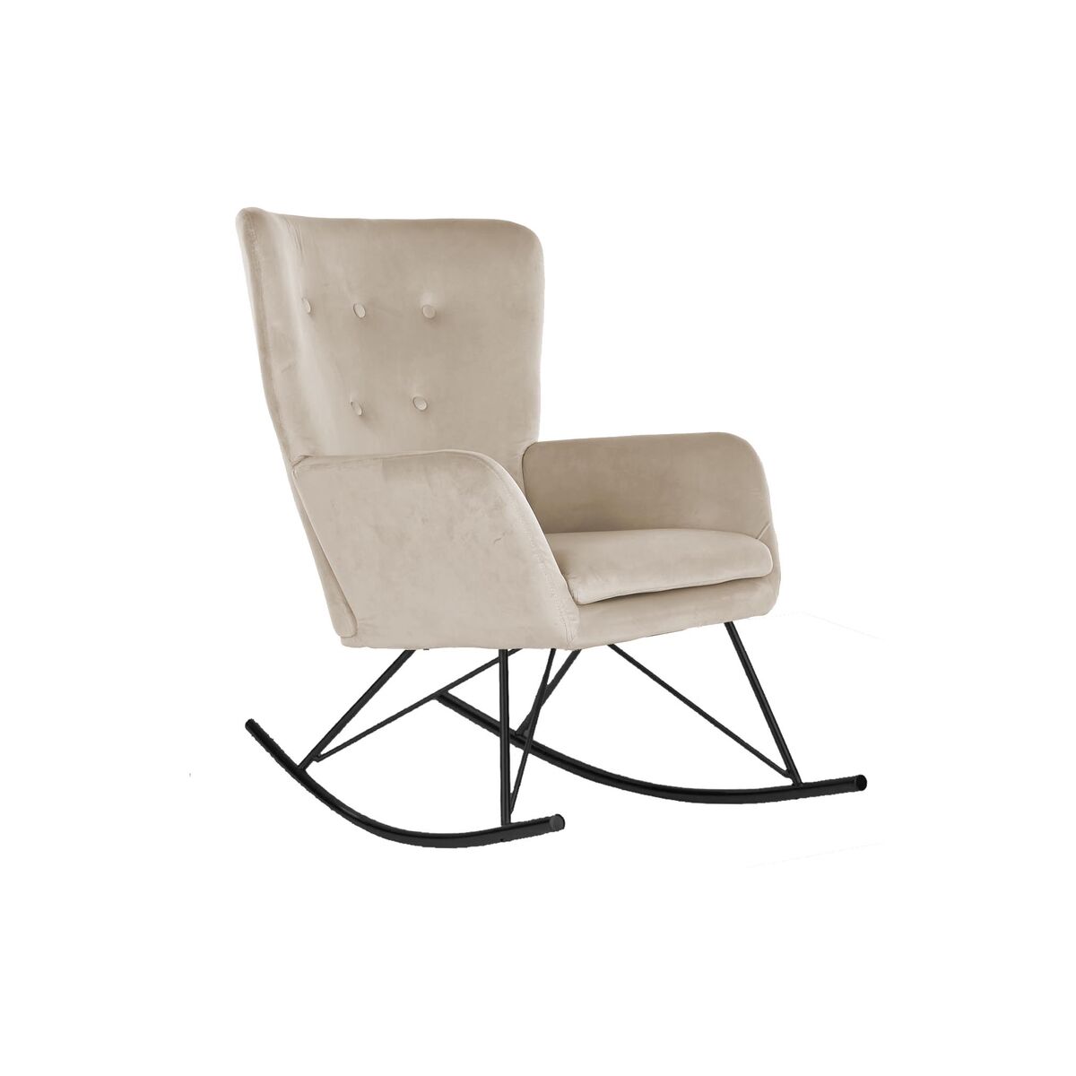 Gungstol Home ESPRIT Svart Beige Polyester Metall 68 x 90 x 92 cm