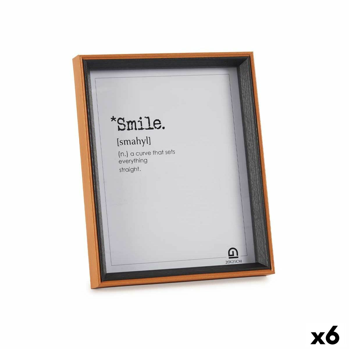 Fotoram Gift Decor Brun Svart Glas Trä MDF (6 antal)