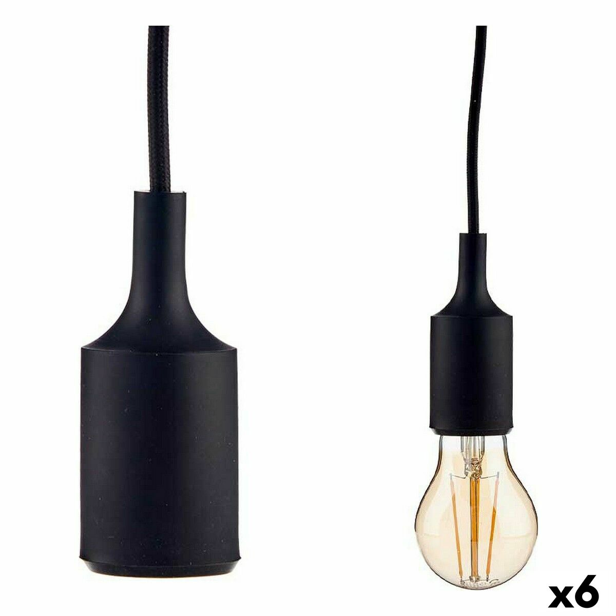 Taklampa Gift Decor Svart 60 W 220-250 V (6 antal) - 5