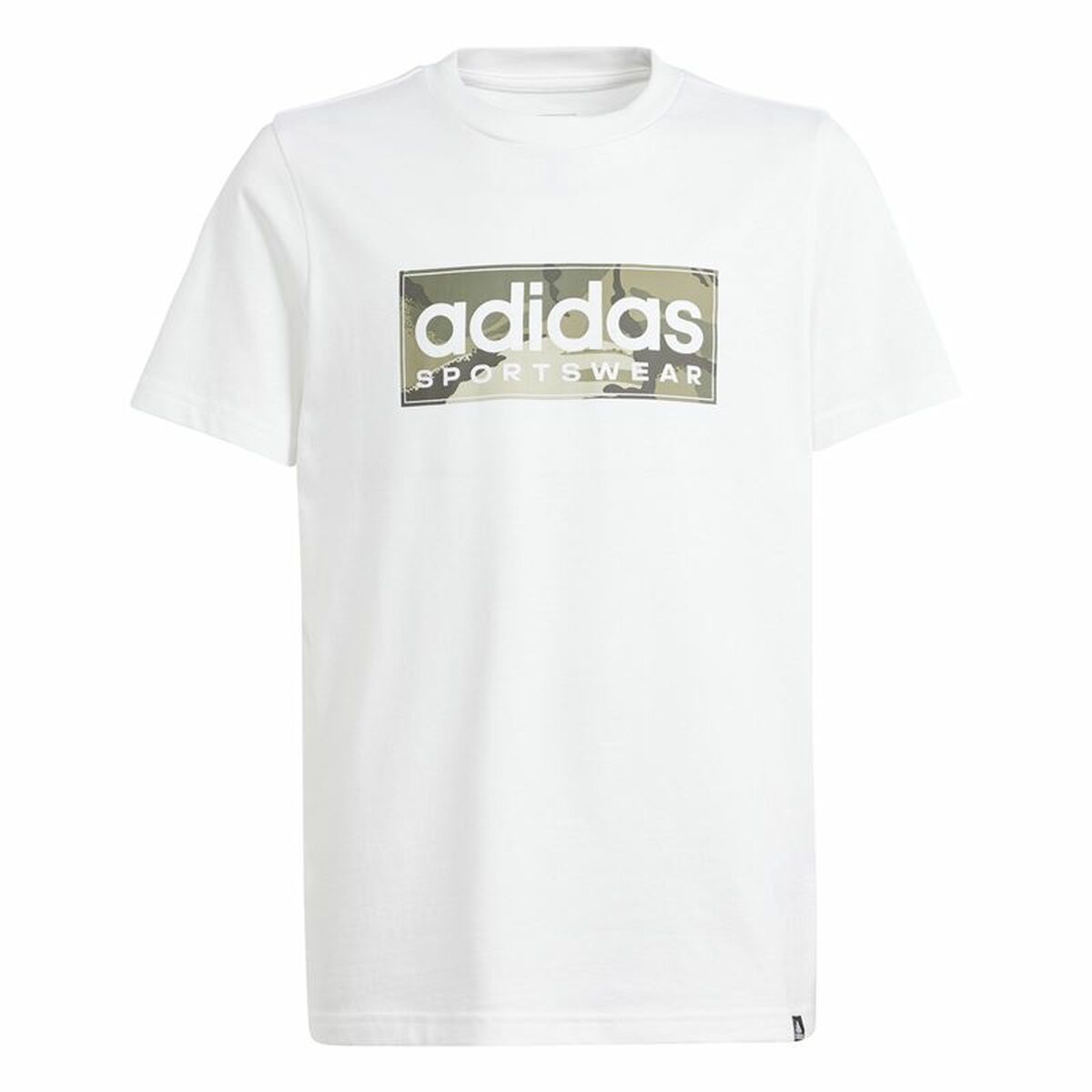 T-shirt med kortärm Barn Adidas B Camo Lin Vit