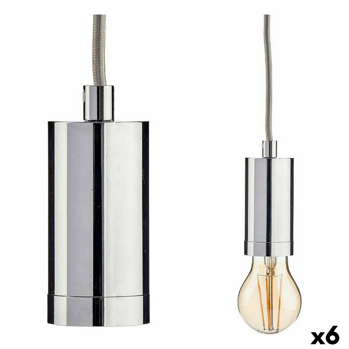 Taklampa Gift Decor Silvrig 60 W 220-250 V (6 antal)