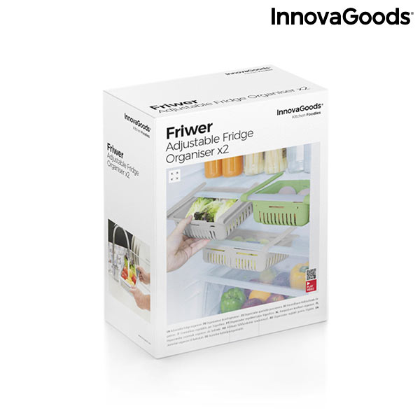 Justerbar kylskåpsorganisation Friwer InnovaGoods 2 antal - 2